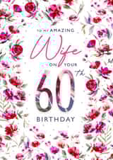 Classic Wife birthday card - painted floral border created by Rebecca Prinn