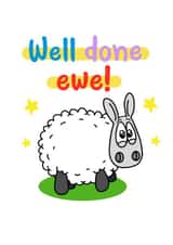 Cute congratulations card - sheep - puns created by Eweniverse