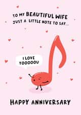 Cute Anniversary Card For Wife - I Love You created by Fliss Muir