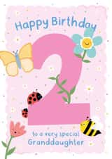 Cute 2nd Birthday Card for Special Granddaughter created by Macie Dot Doodles