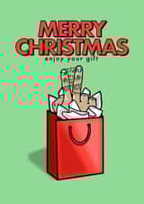 Christmas/Holidays Gift Bag - Rude - Middle Finger - Cheeky swearing created by fyou cards