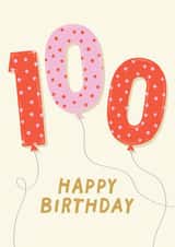 Fun Birthday Card for a Friend or Relative - 100th Birthday - Balloons - Female created by Pixie Studio