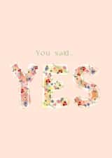 Watercolour Floral Engagement Celebration Card for Bride or Groom to be created by Lib's Cards