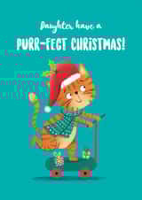 Cute Christmas Card - Ginger Cat - Daughter created by Hannah Jayne Lewin