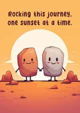 Cute Anniversary / Friendship Card - Rocking this journey, one sunset at a time. created by Nova & Sky