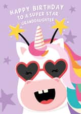 Cute Birthday Card - Granddaughter - Unicorn created by Macie Dot Doodles
