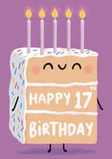 Cute Birthday Cake Card - For 17th created by Sophie Kent Illustration