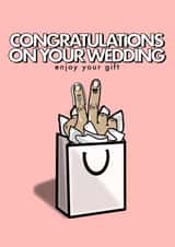 Rude - Wedding Card - V Fingers - Bride and Groom created by fyou cards