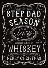 Fun Christmas Card - Step Dad - Jack Daniels Whiskey created by la la la Designs