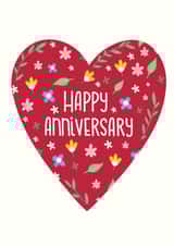 Cute anniversary heart card for your loved one! created by Emma Tobey Illustration