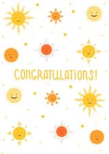 Cute congratulations card, send a sunny smile! created by Emma Tobey Illustration