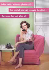 Funny Birthday Card - Nuisance calls - Mum created by Quitting Hollywood