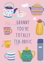 Classic Birthday Card - Granny - Totally Tea-rrific created by Painted Parasol Studio