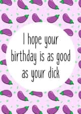 Funny Boyfriend Husband Dick Aubergine Emoji Birthday Card created by @lbandlissy