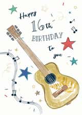 Traditional Birthday Card - 16th - Guitar created by Katie Phythian Design