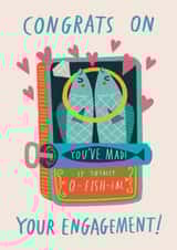Cute & Funny Engagement Card - Fish Pun - You've Made It Totally Official! created by Alice Mole Illustration