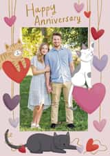 Personalised Anniversary Photo Card created by Chloe Fae Designs - cat pets Anniversary Personalised Photo Card 9994