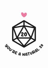 Cute Anniversary Card - Dungeons and Dragons - Natural 20 created by Lynsey Luu