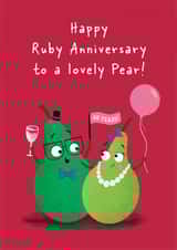 Cute Anniversary Card - 40th - Ruby - Lovely Pear created by Hannah Jayne Lewin