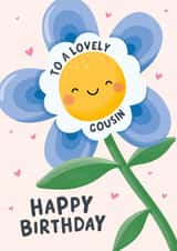 Cute Birthday Card - Lovely Cousin Flower created by Macie Dot Doodles