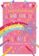 Traditional Congratulations Card - Granddaughter - Passing Your Exams created by IC&G