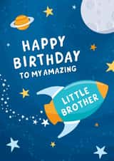 Little Brother Space Birthday Card - Rocket created by Macie Dot Doodles