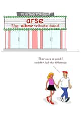 Funny Elbow Band Birthday Card for Guy Garvey  and Music Fans. Humorous Pun Joke created by Swizzoo