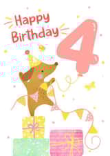 Happy 4th Birthday Card - Kids Birthday created by Helen Thompson
