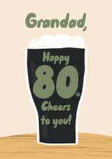 Fun birthday card for your Grandad - 80th Birthday - Cheers to you! created by Pixie Studio