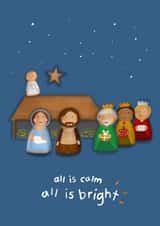 Cute Christmas Card - All is calm created by Palette&Petal
