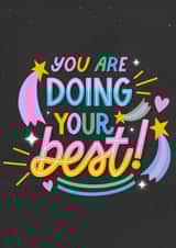 Cute send a smile card for a friend - you are doing your best! created by HappyZoDesigns