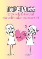 Cute card to revel in happiness together and share the warm feelings created by Grazietude