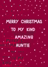 Christmas Card For Auntie - Heartfelt - Classic - Red created by HCD Illustration