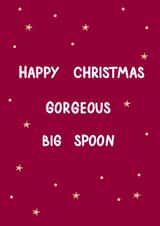 Christmas Card For Boyfriend - For Husband - Big Spoon - Heartfelt - Classic created by HCD Illustration