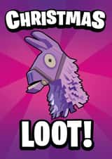 Funny Christmas Card - Fortnite - Loot Llama created by All Things Banter