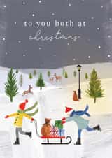 Pretty Christmas Card - Both of You - Ice Skating Scene created by Making Meadows Ltd