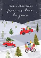 Pretty Christmas Card - Our House to Yours created by Making Meadows Ltd