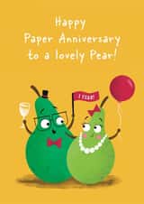 Punny Anniversary Card - 1st - Paper created by Hannah Jayne Lewin