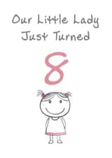 Cute Birthday Card - Little Lady - 8th created by @MisterDave