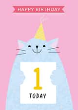 Cute Birthday Card - 1st - Cats created by Paper Heart Designs