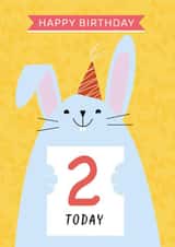 Cute Birthday Card - 2nd - Rabbit created by Paper Heart Designs