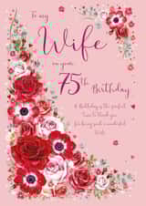 Traditional Birthday Card - Wife - 75th created by IC&G