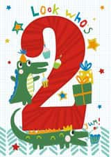 Cute Birthday Card - 2nd - Crocodile created by IC&G