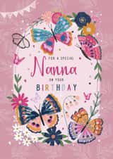 Traditional Birthday Card - Nanna - Butterflies created by IC&G