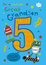 Cute Birthday Card - Great Grandson - Robots created by IC&G