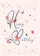 Traditional Birthday Card - Female - Butterflies created by IC&G