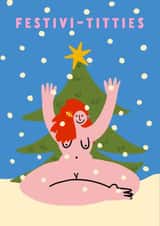 Funny Christmas Card - Festiv-titties created by Lucy Maggie Designs