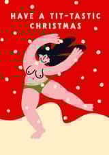 Funny Christmas Card - Tit-tastic created by Lucy Maggie Designs