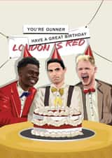 Funny Birthday Card | Saka, Ramsdale, Arteta | Arsenal created by Scored It