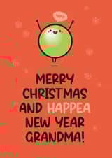 Cute Christmas Card - Grandma - Pea Pun created by Twisted Haggis